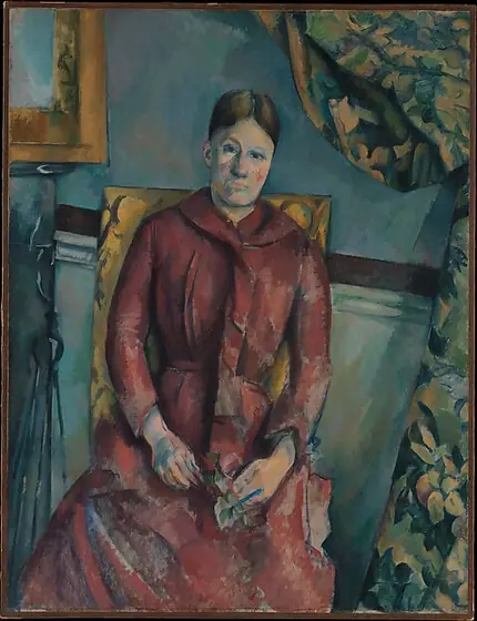 Madame Cézanne (Hortense Fiquet, 1850–1922) in a Red Dress, Paul Cézanne, 1888–90, oil on canvas