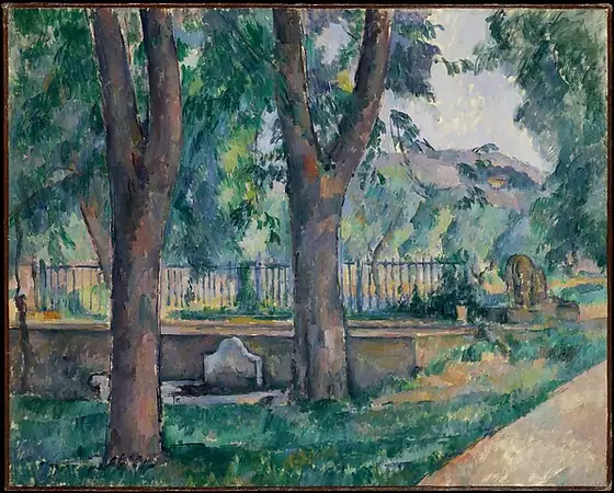 The Pool at Jas de Bouffan, Paul Cézanne, ca. 1885–86, oil on canvas