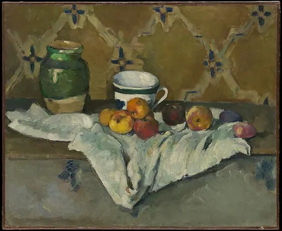 Still Life with Jar, Cup, and Apples, Paul Cézanne, ca. 1877, oil on canvas