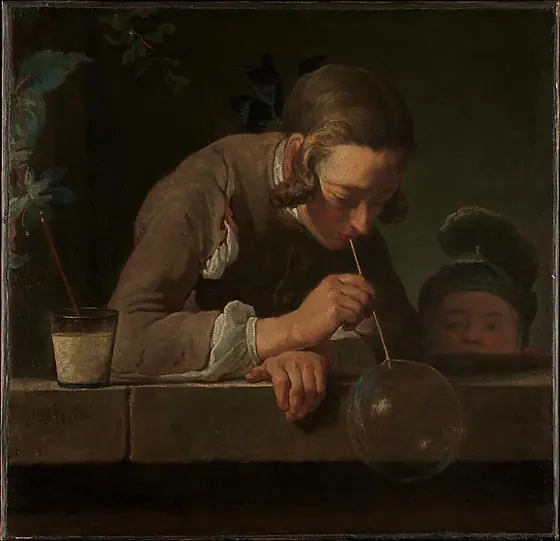 Soap Bubbles, Jean-Baptiste-Siméon Chardin, ca. 1733–34, oil on canvas