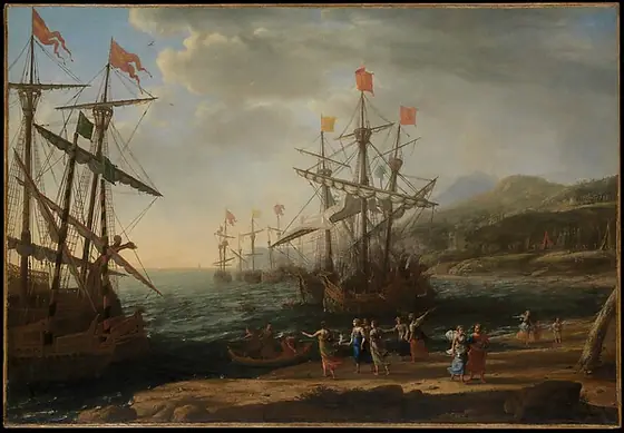 The Trojan Women Setting Fire to Their Fleet, Claude Lorrain, ca. 1643, oil on canvas