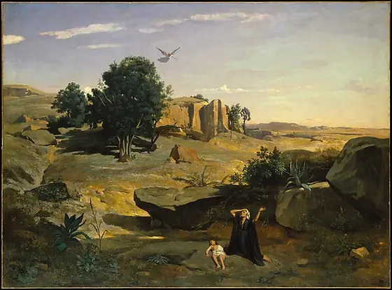 Hagar in the Wilderness, Camille Corot, 1835, oil on canvas