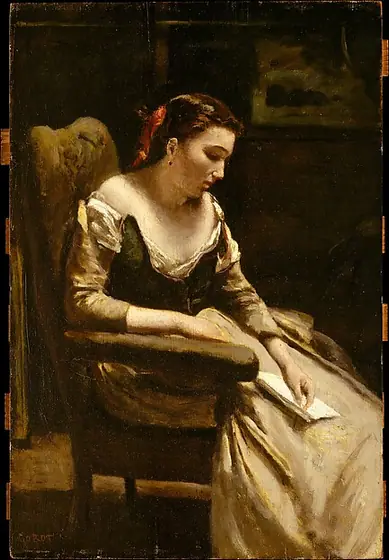 The Letter, Camille Corot, ca. 1865, oil on wood