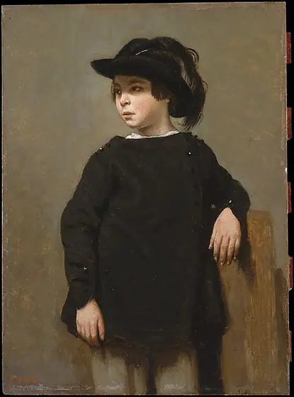 Portrait of a Child, Camille Corot, ca. 1835, oil on wood