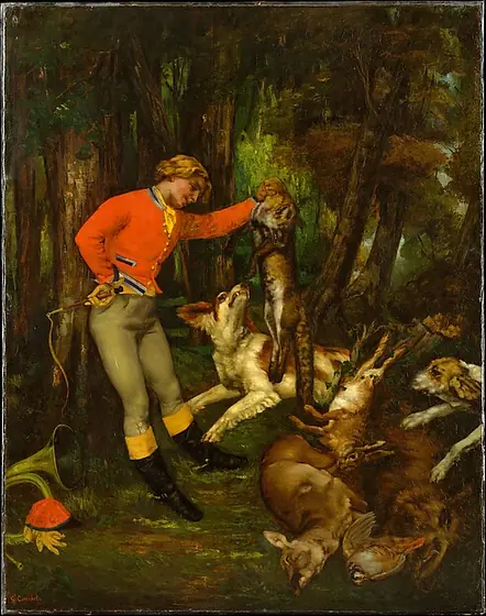 After the Hunt, Gustave Courbet, ca. 1859, oil on canvas