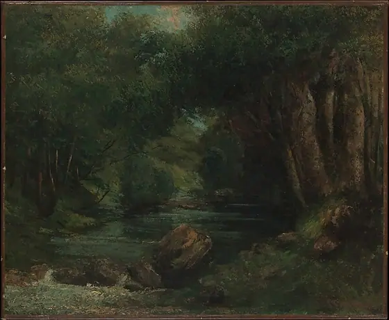 A Brook in the Forest, Gustave Courbet, ca. 1868–77, oil on canvas