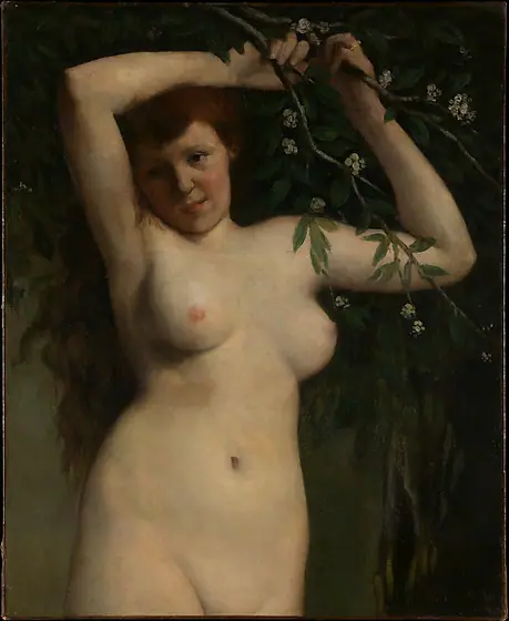 Nude with Flowering Branch, Gustave Courbet, 1863, oil on canvas