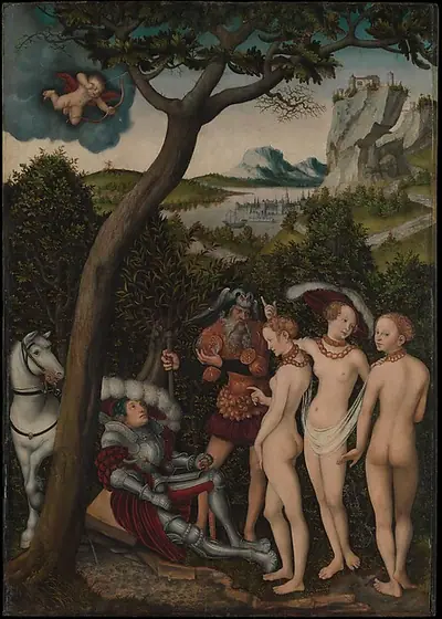 The Judgment of Paris, Lucas Cranach the Elder, ca. 1528, oil on beech