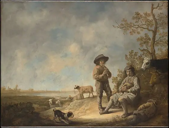Piping Shepherds, Aelbert Cuyp, ca. 1643–44, oil on canvas