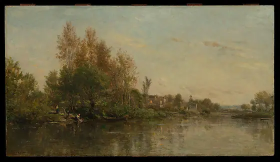 The Banks of the Oise, Charles-François Daubigny, 1863, oil on wood