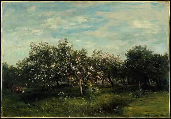 Apple Blossoms, Charles-François Daubigny, 1873, oil on canvas