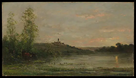 The Seine: Morning, Charles-François Daubigny, 1874, oil on wood
