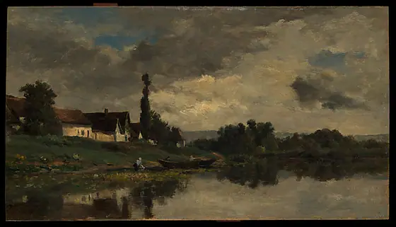 Portejoie on the Seine, Charles-François Daubigny, 1858 or 1868, oil on wood