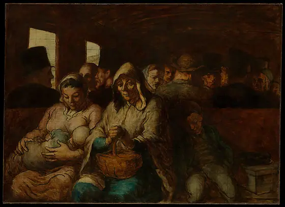 The Third-Class Carriage, Honoré Daumier, 1864, oil on canvas