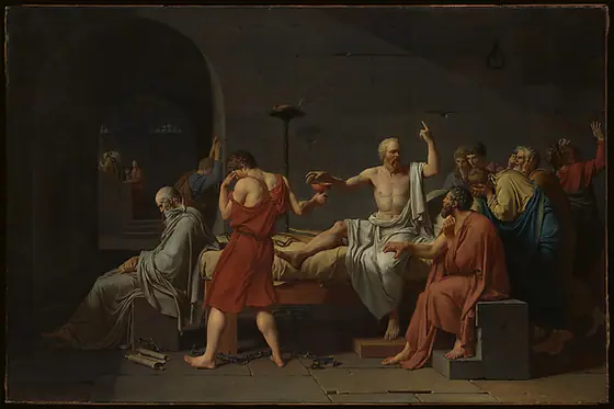 The Death of Socrates, Jacques-Louis David, 1787, oil on canvas