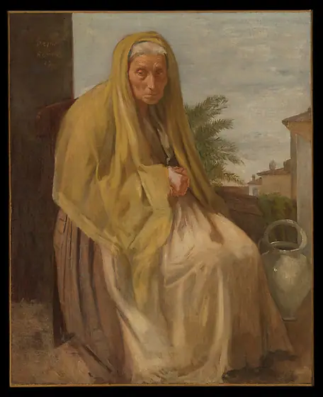 The Old Italian Woman, Edgar Degas, 1857, oil on canvas