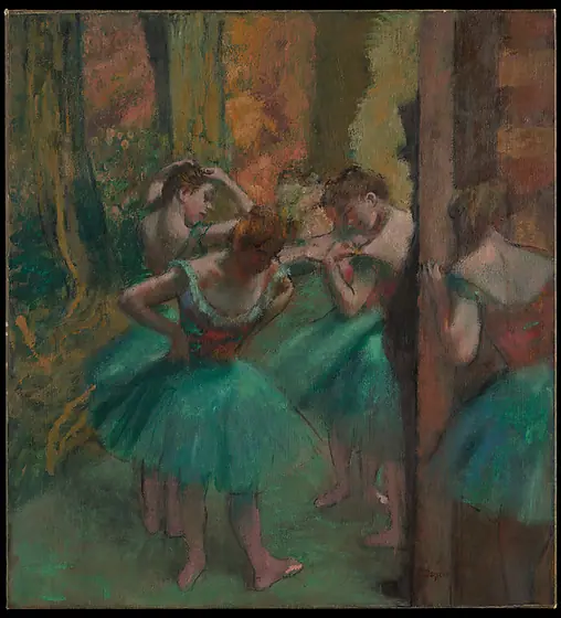 Dancers, Pink and Green, Edgar Degas, ca. 1890, oil on canvas
