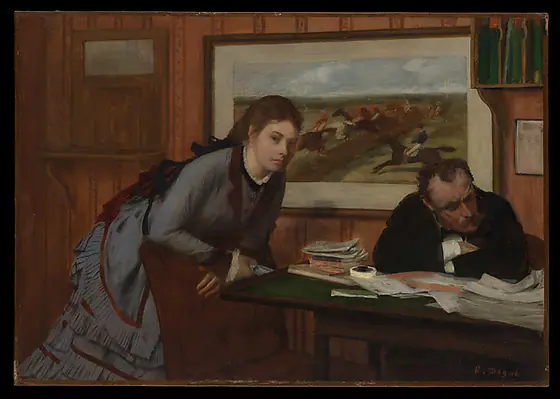 Sulking, Edgar Degas, ca. 1870, oil on canvas