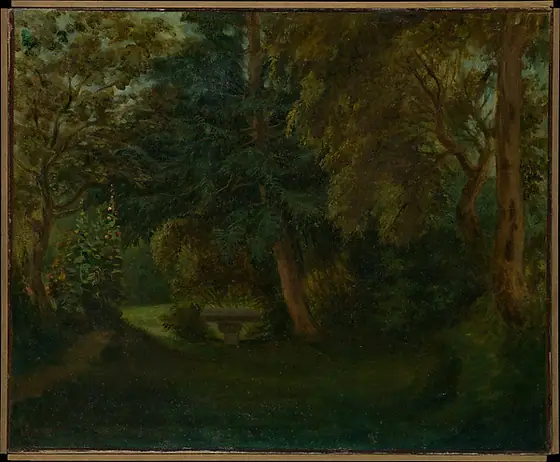 George Sand's Garden at Nohant, Eugène Delacroix, ca. 1842–43, oil on canvas