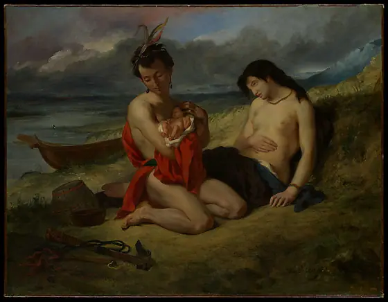 The Natchez, Eugène Delacroix, 1823–24 and 1835, oil on canvas