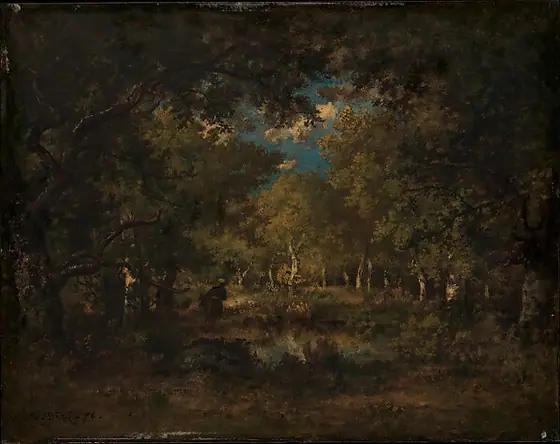 The Forest of Fontainebleau, Narcisse Virgilio Díaz de la Peña, 1874, oil on wood