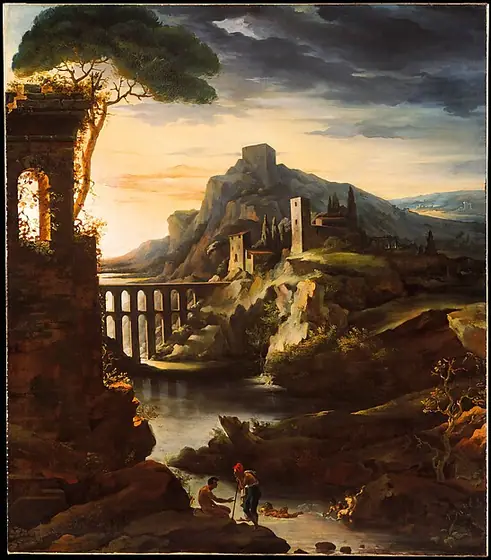 Evening: Landscape with an Aqueduct, Théodore Géricault, 1818, oil on canvas