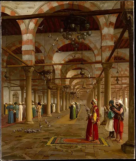 Prayer in the Mosque, Jean-Léon Gérôme, by 1874, oil on canvas