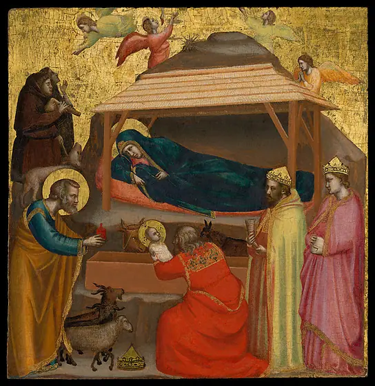 The Adoration of the Magi, Giotto di Bondone, possibly ca. 1320, tempera on wood, gold ground