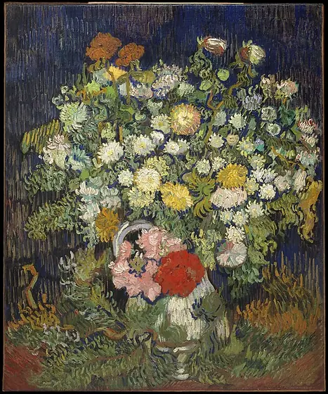 Bouquet of Flowers in a Vase, Vincent van Gogh, 1890, oil on canvas