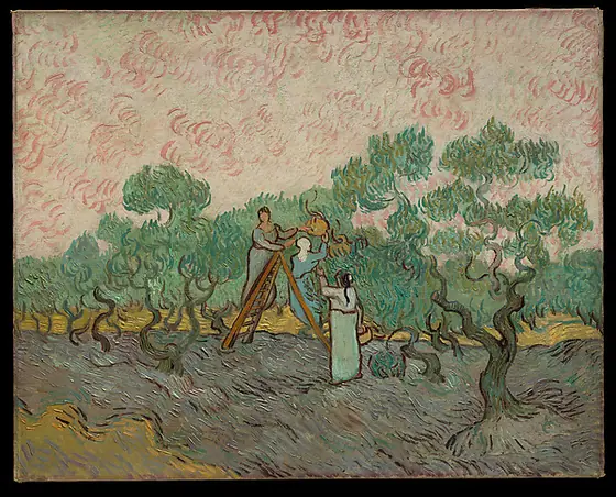 Women Picking Olives, Vincent van Gogh, 1889, oil on canvas