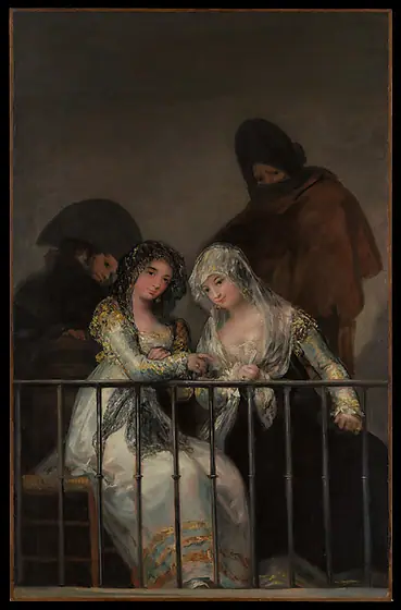 Majas on a Balcony, Francisco de Goya, ca. 1800–1810, oil on canvas