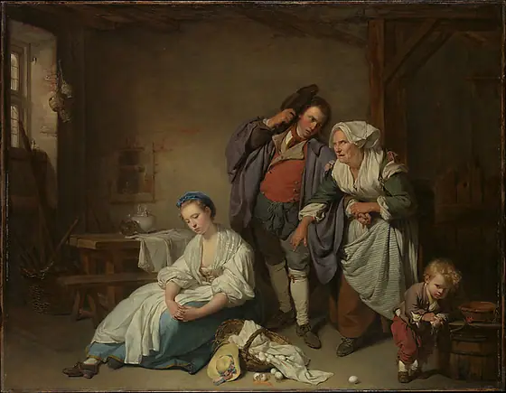 Broken Eggs, Jean-Baptiste Greuze, 1756, oil on canvas