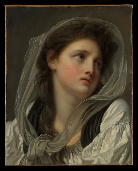 Head of a Young Woman, Jean-Baptiste Greuze, possibly 1780s, oil on canvas