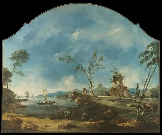 Fantastic Landscape, Francesco Guardi, ca. 1765, oil on canvas