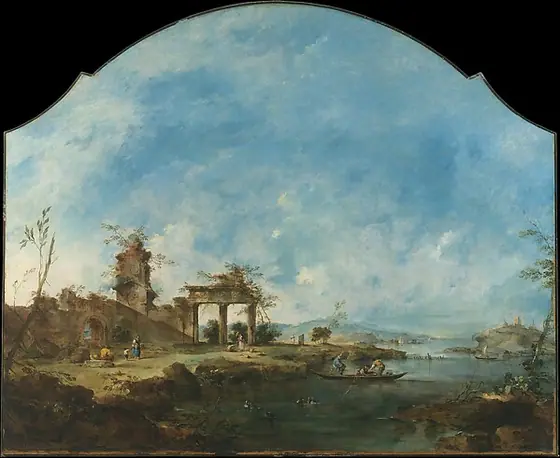 Fantastic Landscape, Francesco Guardi, ca. 1765, oil on canvas
