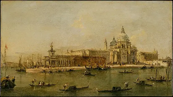 Venice: The Dogana and Santa Maria della Salute, Francesco Guardi, 1763, oil on wood