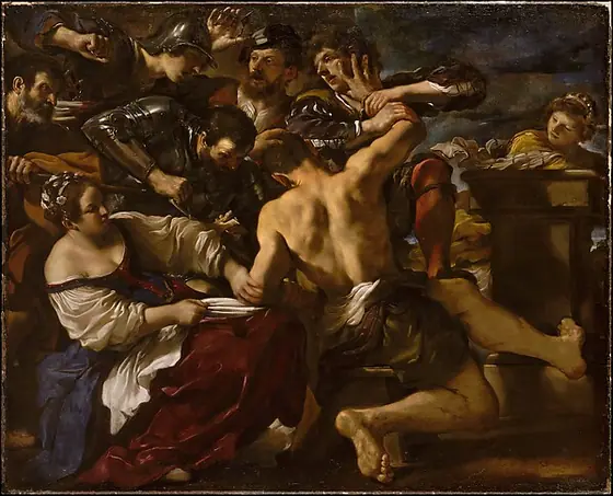 Samson Captured by the Philistines, Guercino, 1619, oil on canvas