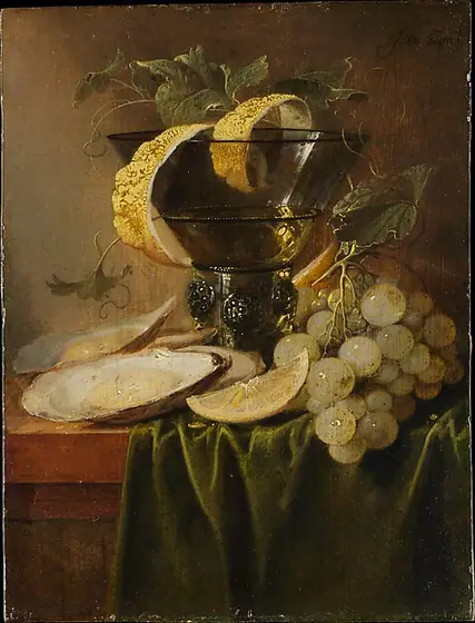 Still Life with a Glass and Oysters, Jan Davidsz de Heem, ca. 1640, oil on wood
