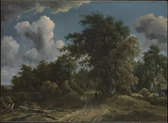 Woodland Road, Meindert Hobbema, ca. 1670, oil on canvas