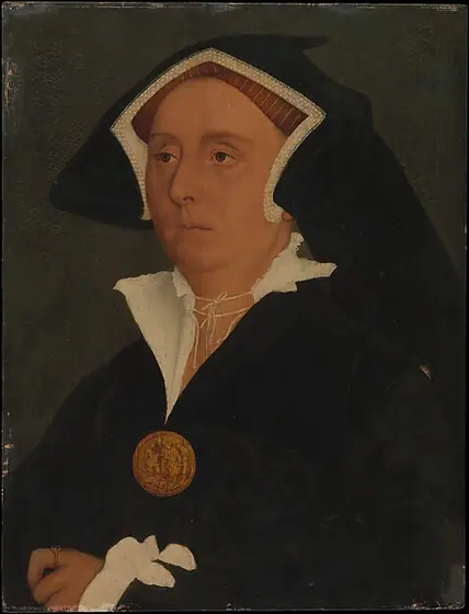 Lady Rich (Elizabeth Jenks, died 1558), Hans Holbein the Younger, ca. 1540, oil and gold on oak