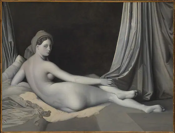 Odalisque in Grisaille, Jean-Auguste-Dominique Ingres, ca. 1824–34, oil on canvas