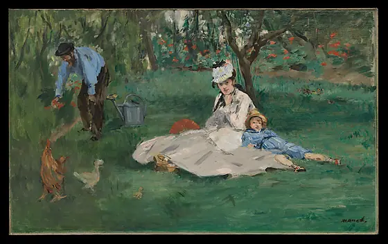 The Monet Family in Their Garden at Argenteuil, Édouard Manet, 1874, oil on canvas