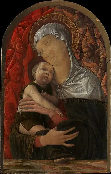 Madonna and Child with Seraphim and Cherubim, Andrea Mantegna, ca. 1454, tempera and gold on wood