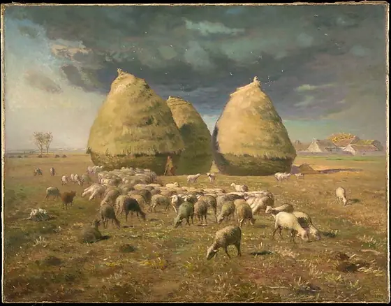 Haystacks: Autumn, Jean-François Millet, ca. 1874, oil on canvas