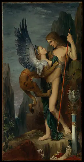 Oedipus and the Sphinx, Gustave Moreau, 1864, oil on canvas