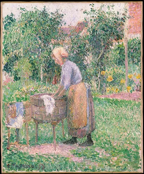 A Washerwoman at Eragny, Camille Pissarro, 1893, oil on canvas