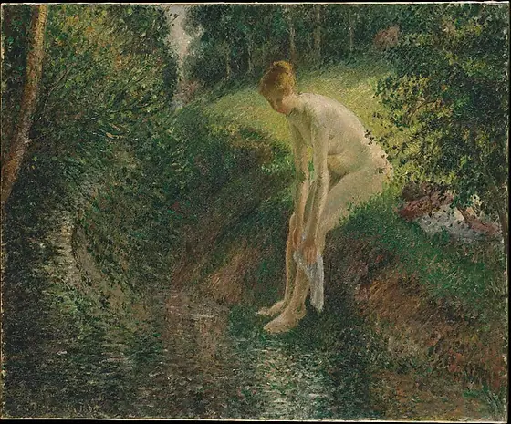 Bather in the Woods, Camille Pissarro, 1895, oil on canvas