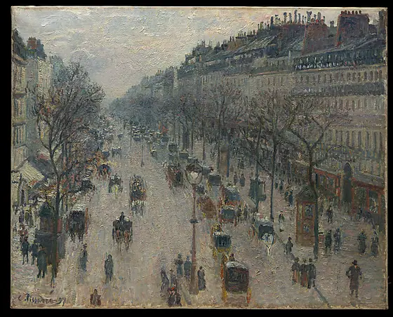 The Boulevard Montmartre on a Winter Morning, Camille Pissarro, 1897, oil on canvas