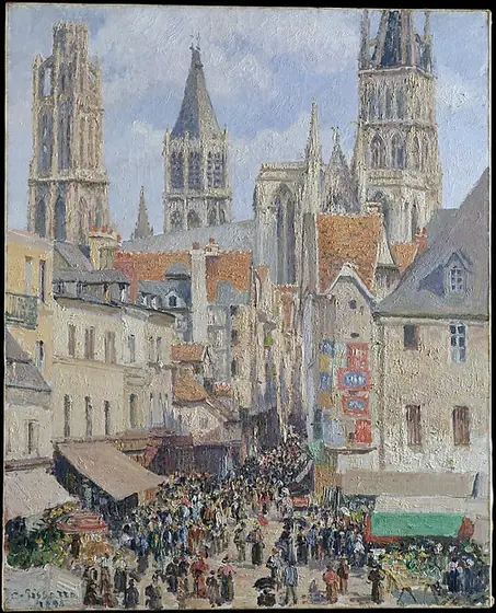 Rue de l'Epicerie, Rouen (Effect of Sunlight), Camille Pissarro, 1898, oil on canvas