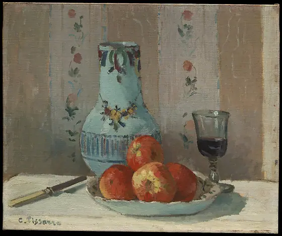 Still Life with Apples and Pitcher, Camille Pissarro, 1872, oil on canvas